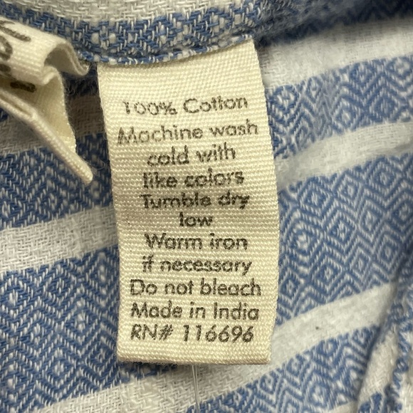 Japna Short Sleeve Collared Striped Shirt Dress Blue And White Size M Pockets - Picture 10 of 10